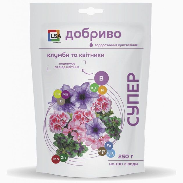 Добриво Супер для клумб та квітників 250 г